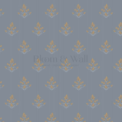 Odette Blooms Slate Blue Wallpaper