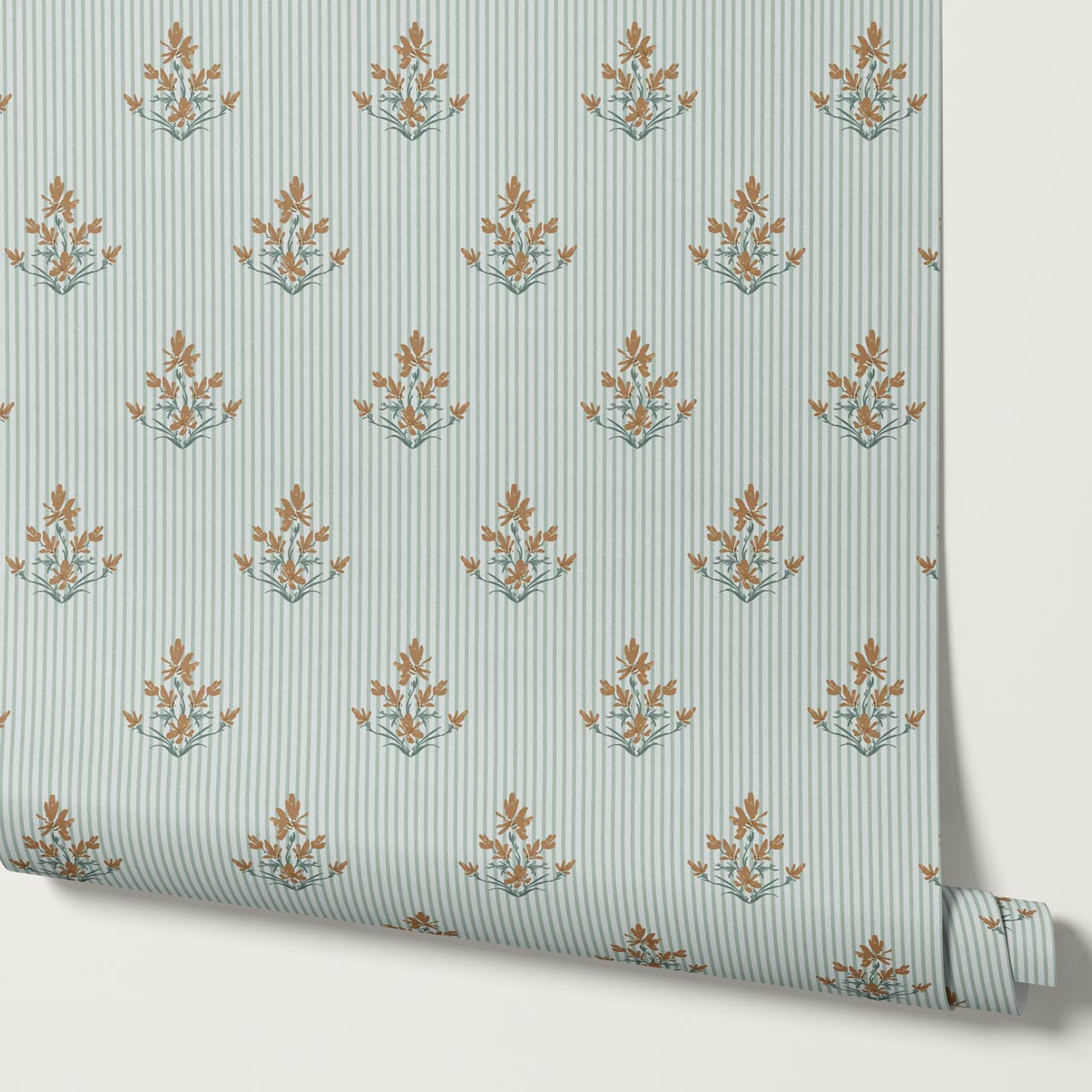 Odette Blooms Marigold Mint Wallpaper