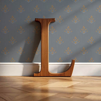 Odette Blooms Slate Blue Wallpaper