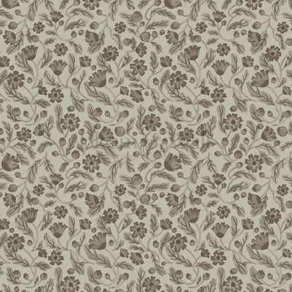 Odile Frenchie Blooms Taupe Smoke Wallpaper