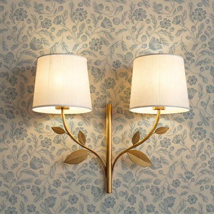 Odile Frenchie Blooms Blue Gray Wallpaper