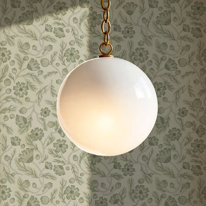 Odile Frenchie Blooms Sage Wallpaper