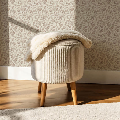 Odile Frenchie Blooms Tan Sand Wallpaper