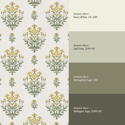 Odile Spring Yellow Weeds Wallpaper