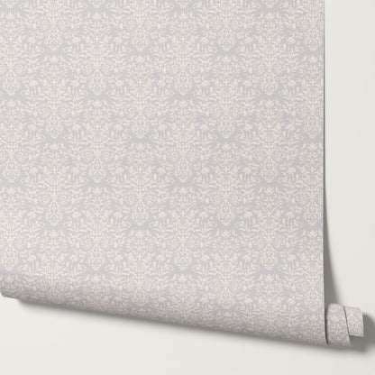 Ofelia Damask French Blue Wallpaper
