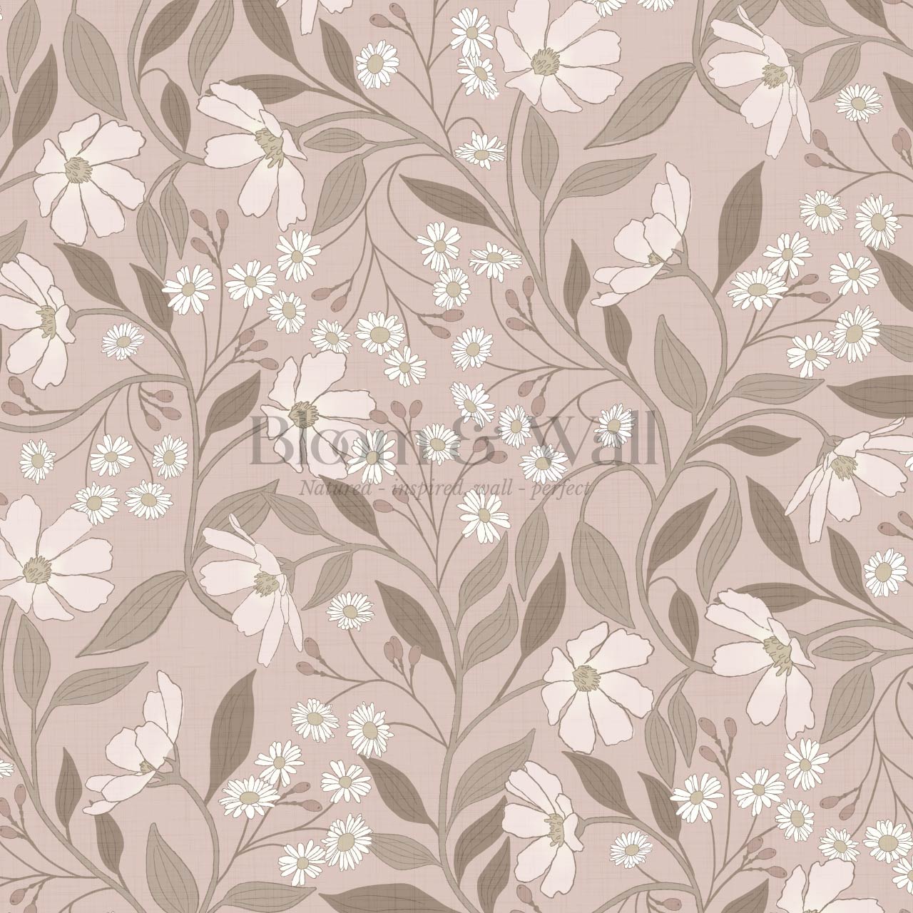 Oksana Trailing Floral Coral Wallpaper