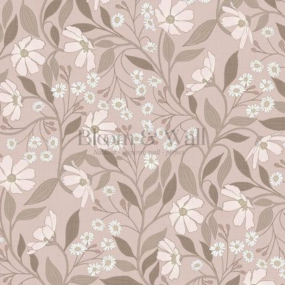 Oksana Trailing Floral Coral Wallpaper