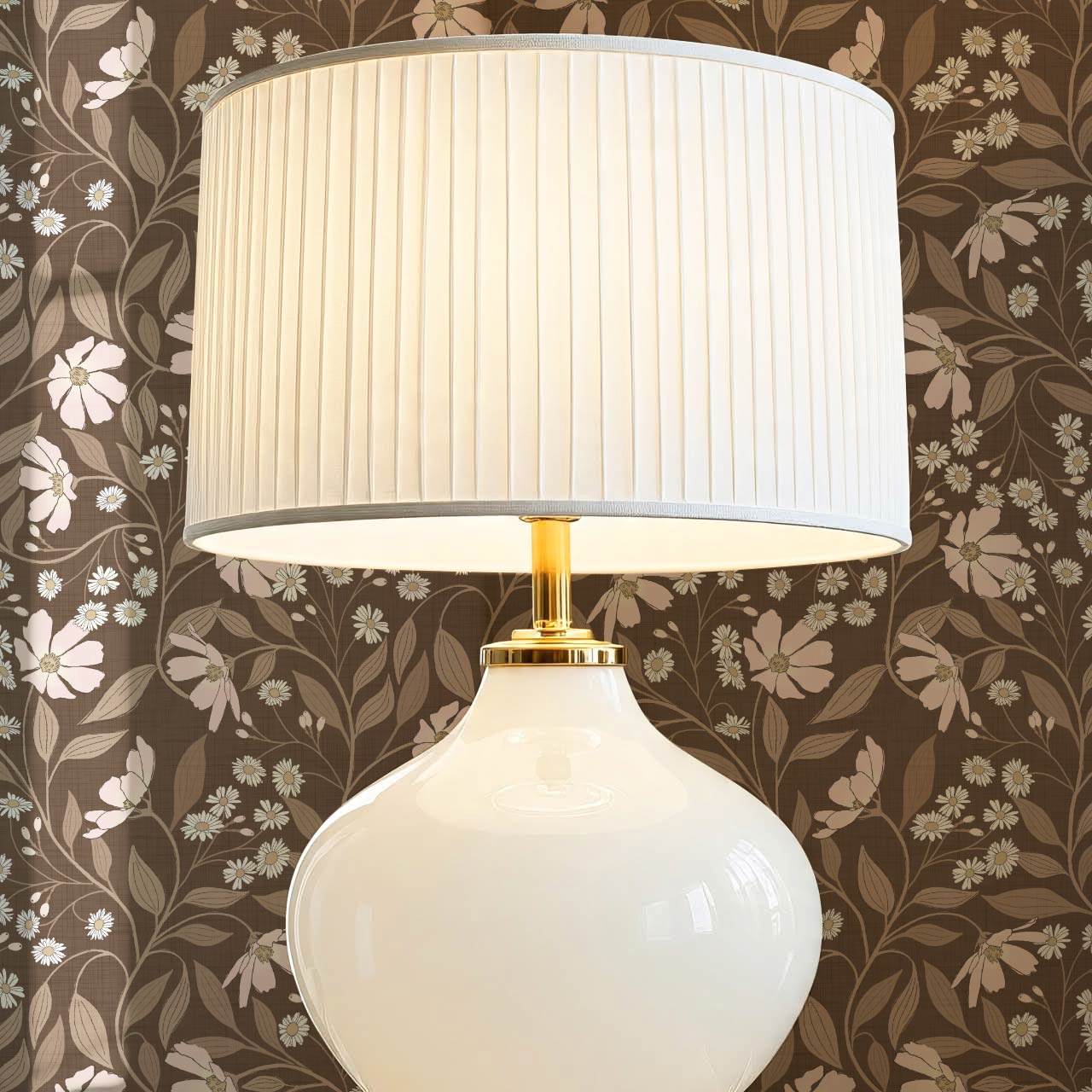 Oksana Trailing Floral Blush Brown Wallpaper