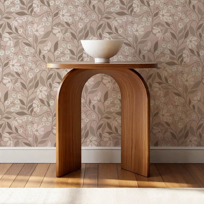 Oksana Trailing Floral Coral Wallpaper