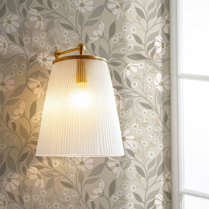 Oksana Trailing Floral Sand Gray Wallpaper