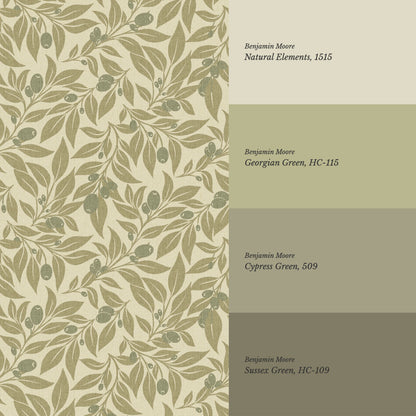 Oliva Vines Green Wallpaper