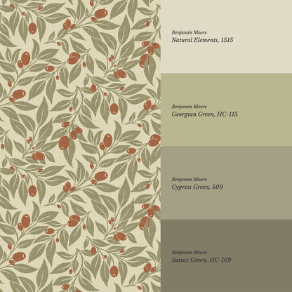 Oliva Vines Rust Wallpaper