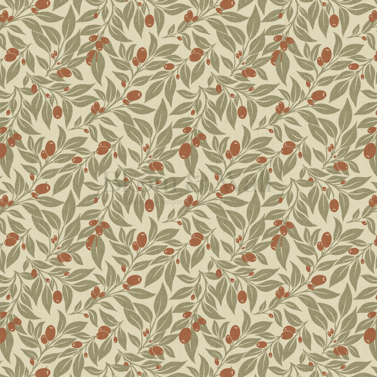 Oliva Vines Rust Wallpaper