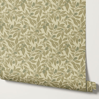Oliva Vines Green Wallpaper