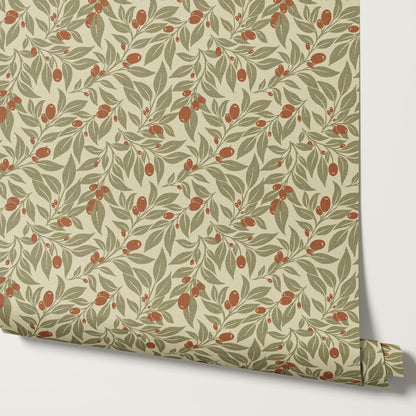 Oliva Vines Rust Wallpaper