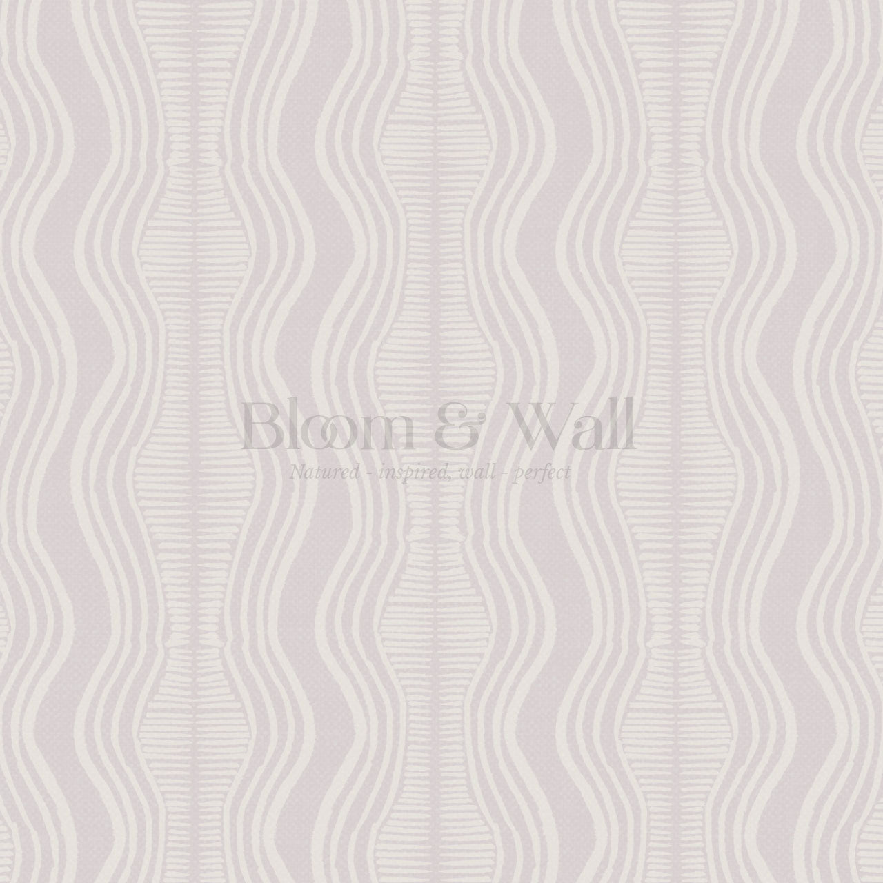 Olive Wavy Lilac Stripes Wallpaper