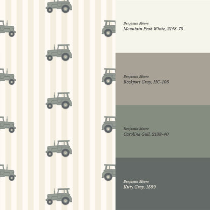 Oliver Tractors Yellow Stripe Green Tractor Wallpaper