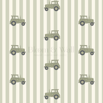 Oliver Tractors Green Stripe Tractor Wallpaper