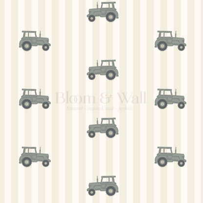 Oliver Tractors Yellow Stripe Green Tractor Wallpaper