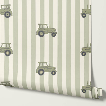 Oliver Tractors Green Stripe Tractor Wallpaper