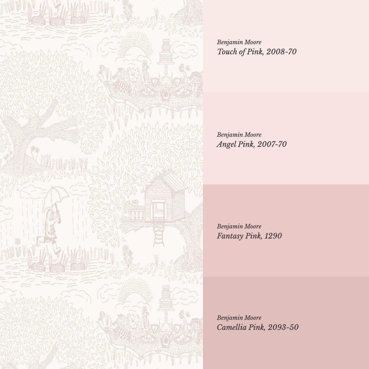 Olivia Outdoor Play Blush Wallpaper