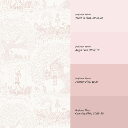 Olivia Outdoor Play Blush Wallpaper