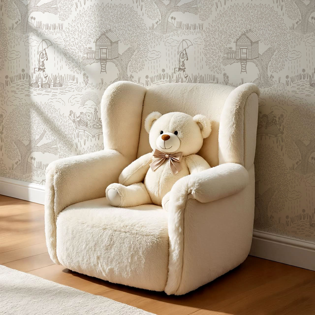 Olivia Outdoor Play Taupe Wallpaper