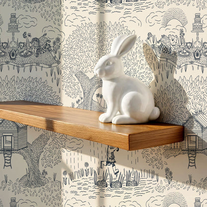 Olivia Outdoor Play Navy Wallpaper