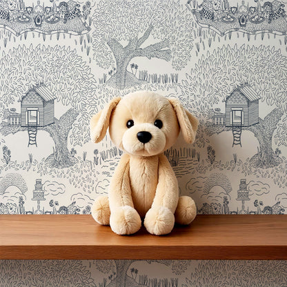 Olivia Outdoor Play Navy Wallpaper