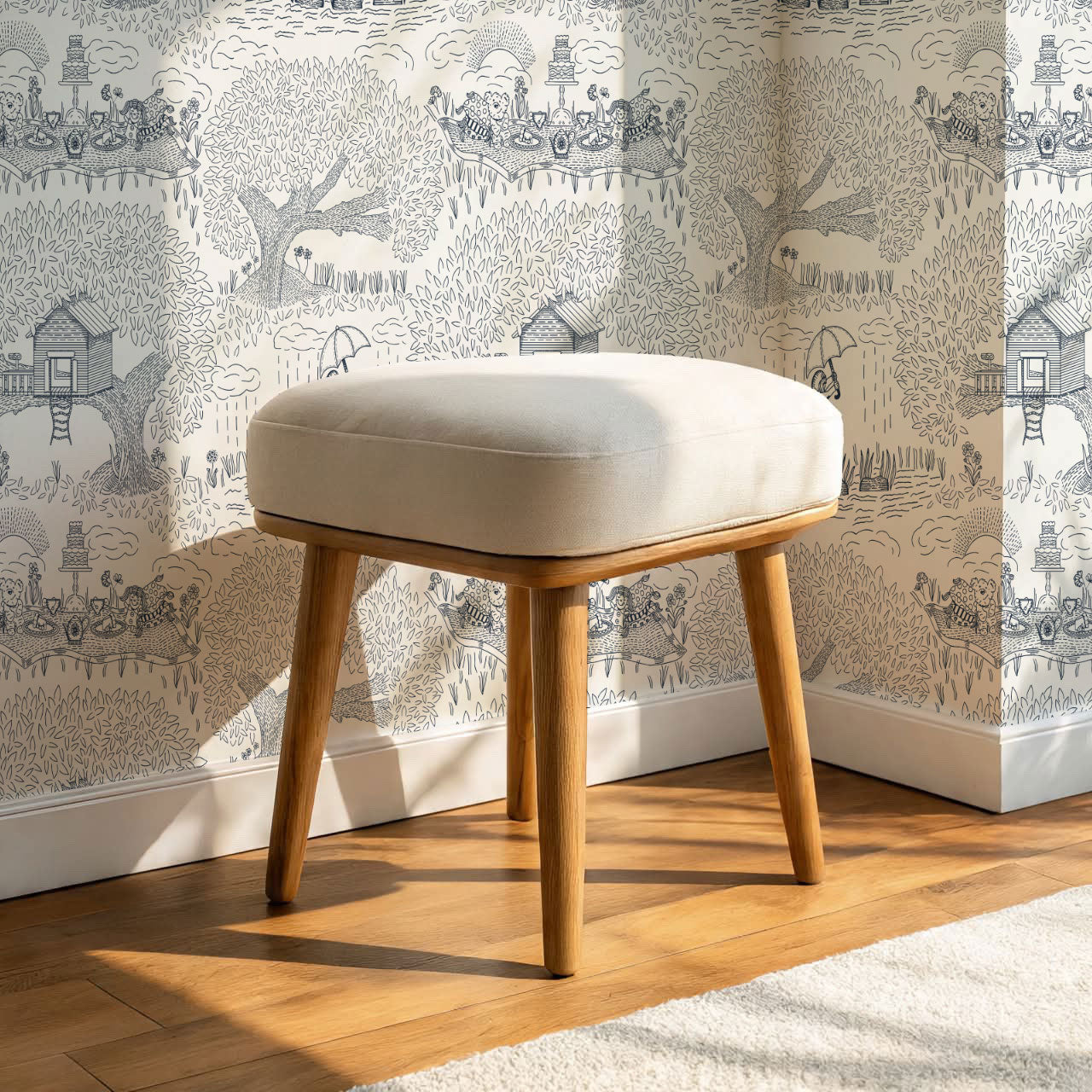 Olivia Outdoor Play Navy Wallpaper