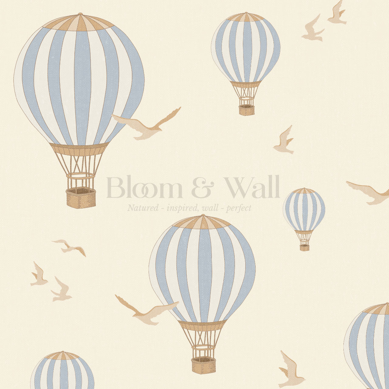 Ottilie Hot Air Balloons Blue Wallpaper