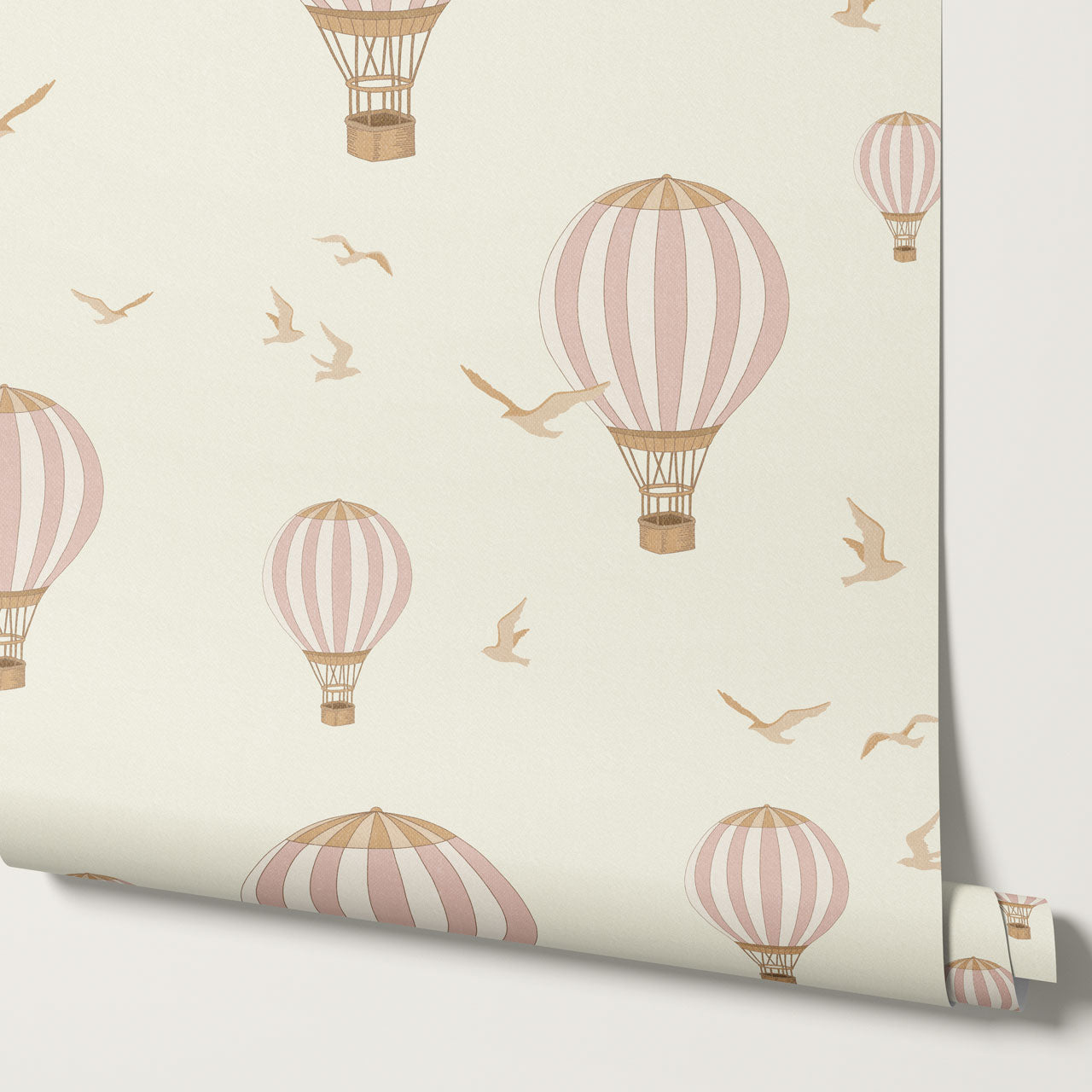 Ottilie Hot Air Balloons Mauve Wallpaper