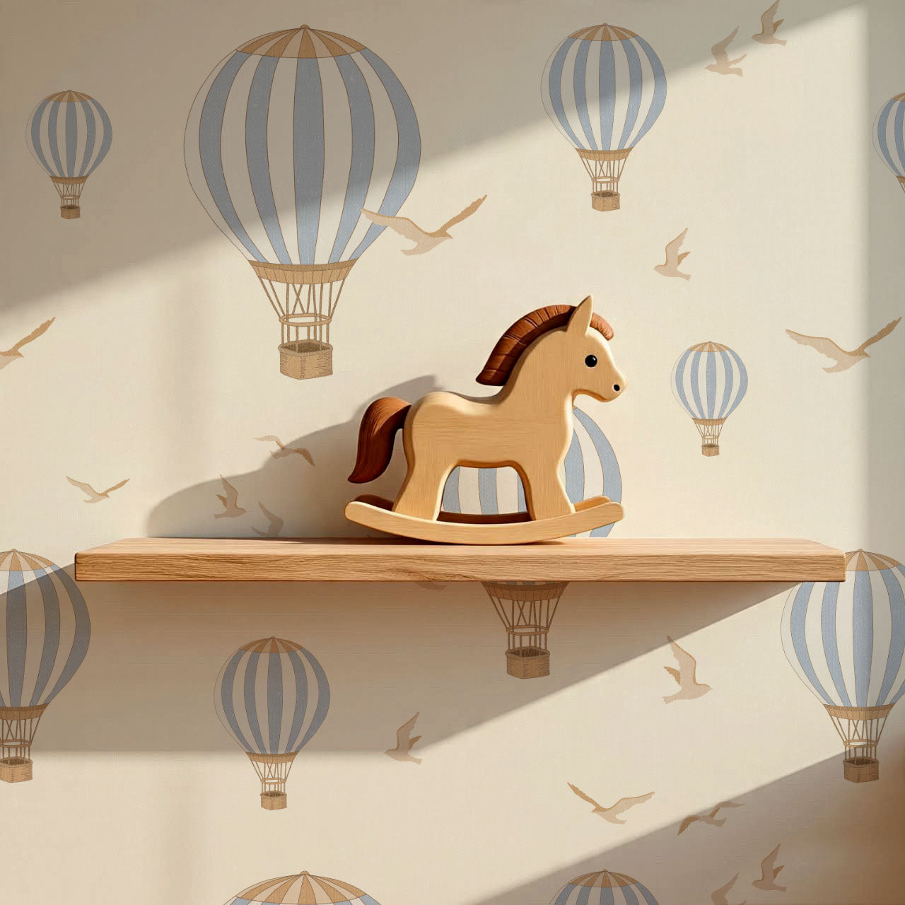 Ottilie Hot Air Balloons Blue Wallpaper