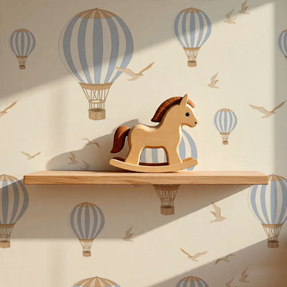 Ottilie Hot Air Balloons Blue Wallpaper