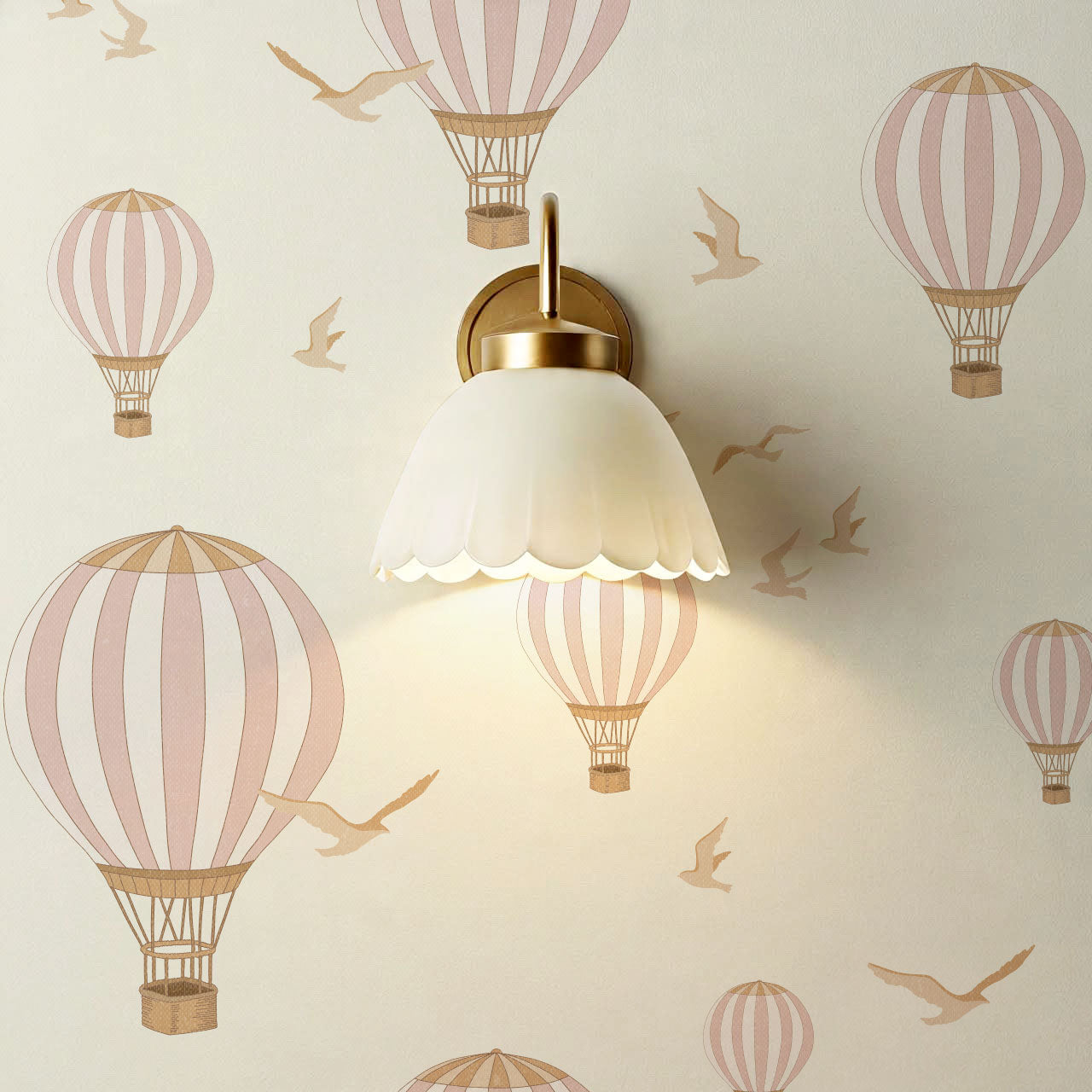 Ottilie Hot Air Balloons Mauve Wallpaper