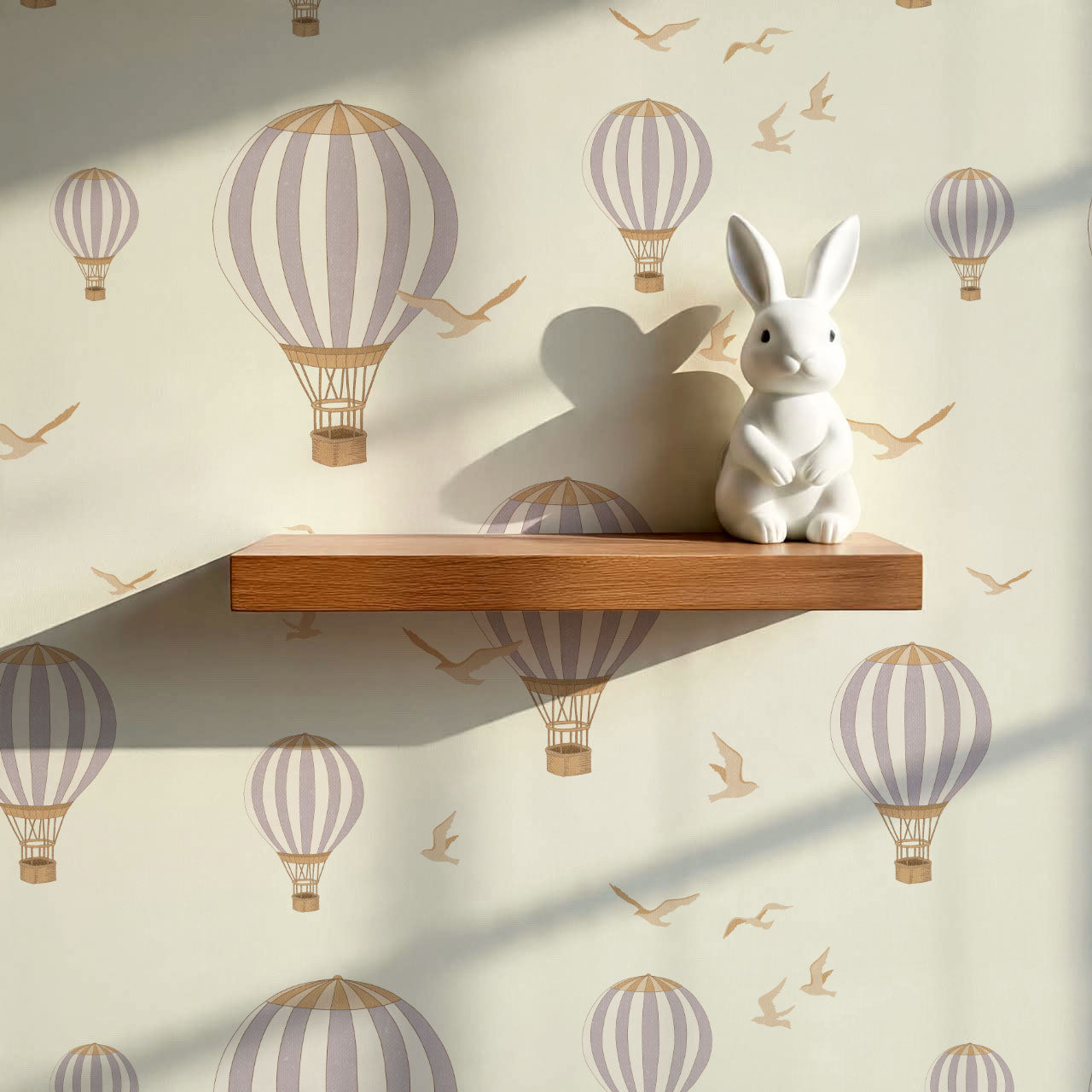Ottilie Hot Air Balloons Plum Wallpaper
