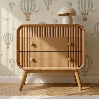 Ottilie Hot Air Balloons Sage Wallpaper