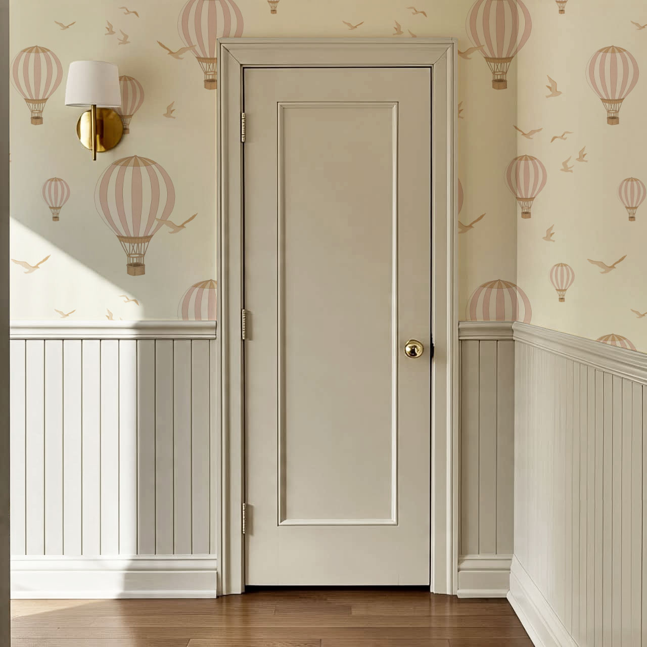Ottilie Hot Air Balloons Mauve Wallpaper