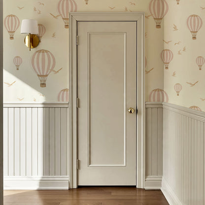Ottilie Hot Air Balloons Mauve Wallpaper