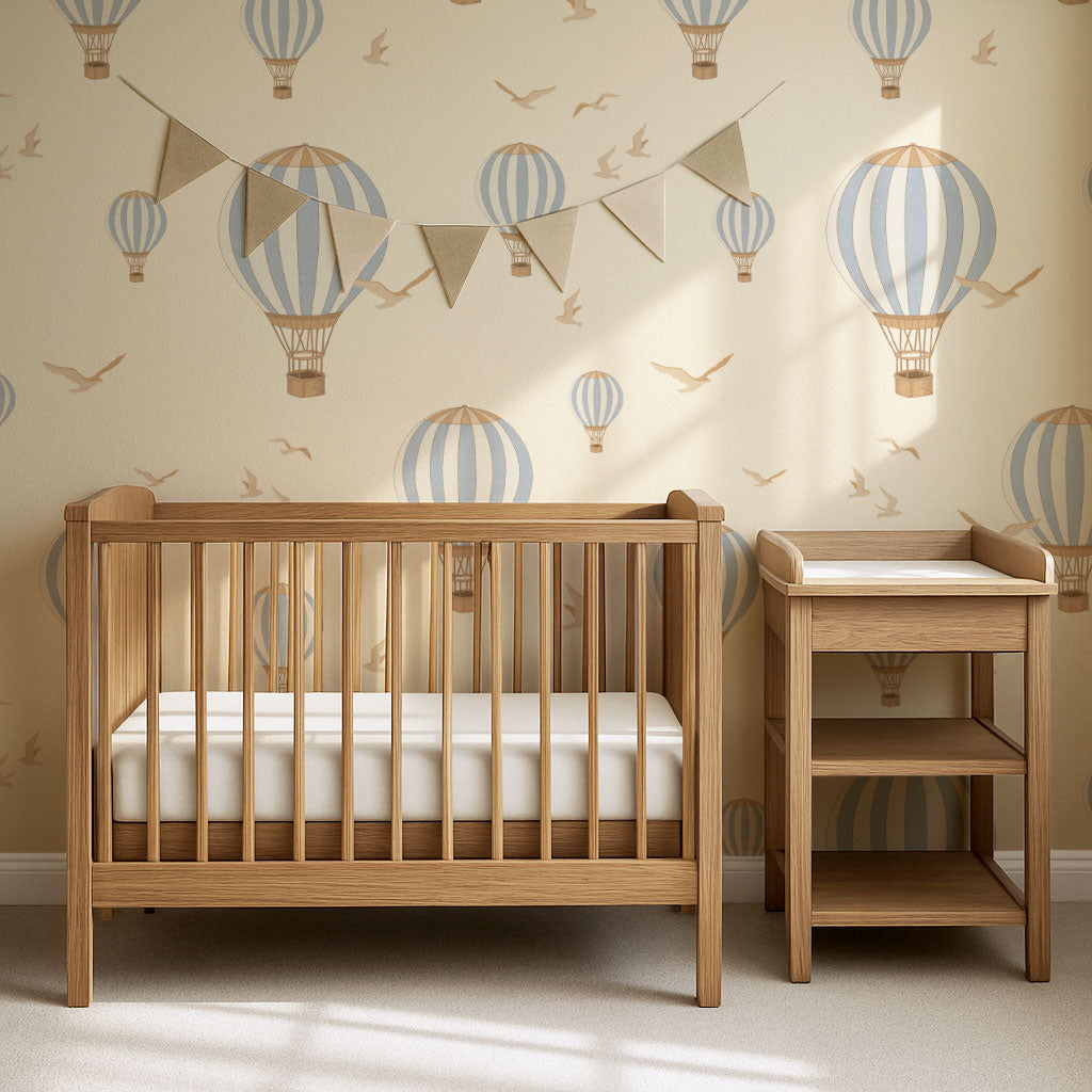 Ottilie Hot Air Balloons Blue Wallpaper