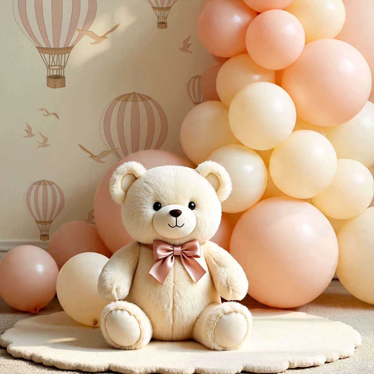 Ottilie Hot Air Balloons Mauve Wallpaper