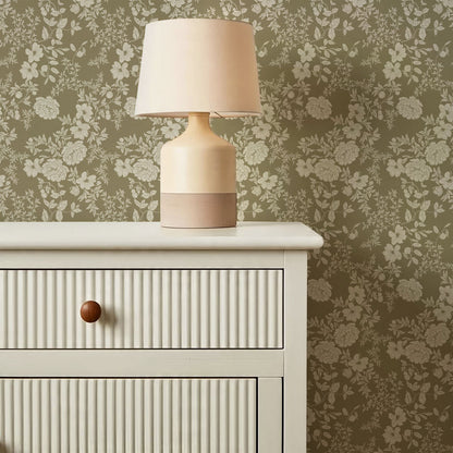 Ottilie Olive Tossed Florals Wallpaper