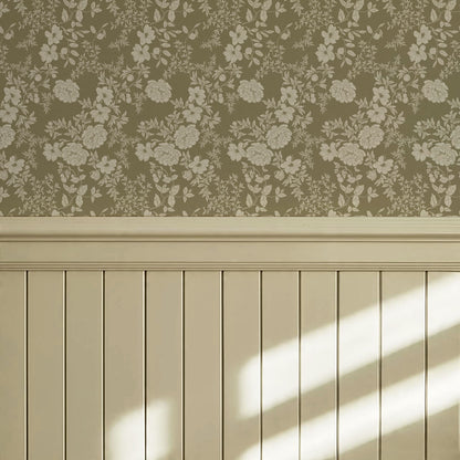 Ottilie Olive Tossed Florals Wallpaper