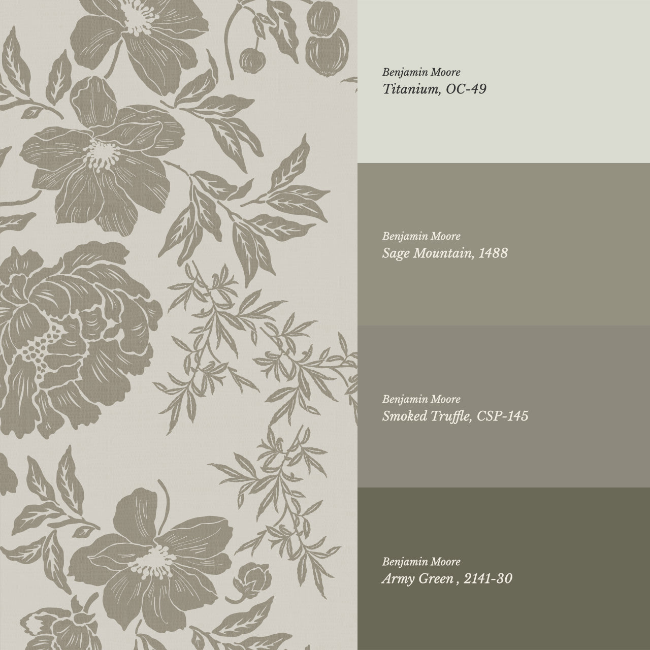 Ottilie Clay Tossed Florals Wallpaper