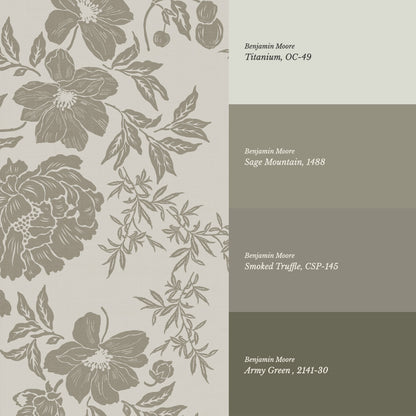 Ottilie Clay Tossed Florals Wallpaper
