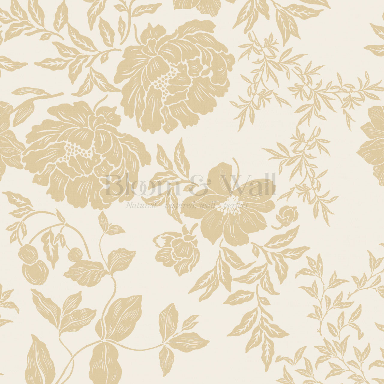 Ottilie Cream Tossed Florals Wallpaper