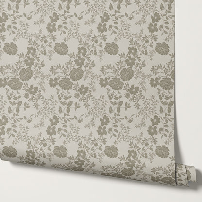 Ottilie Clay Tossed Florals Wallpaper