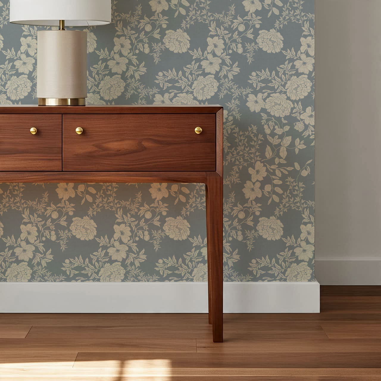 Ottilie French Blue Tossed Florals Wallpaper
