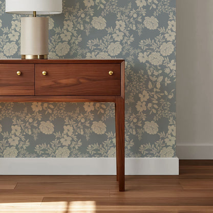 Ottilie French Blue Tossed Florals Wallpaper