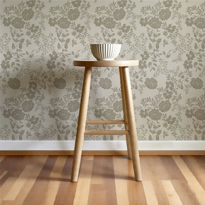 Ottilie Clay Tossed Florals Wallpaper